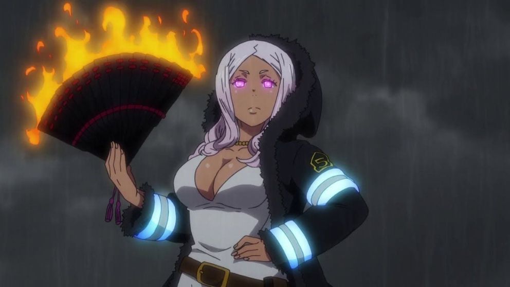 personagens morenas de anime: Hibana de Fire Force